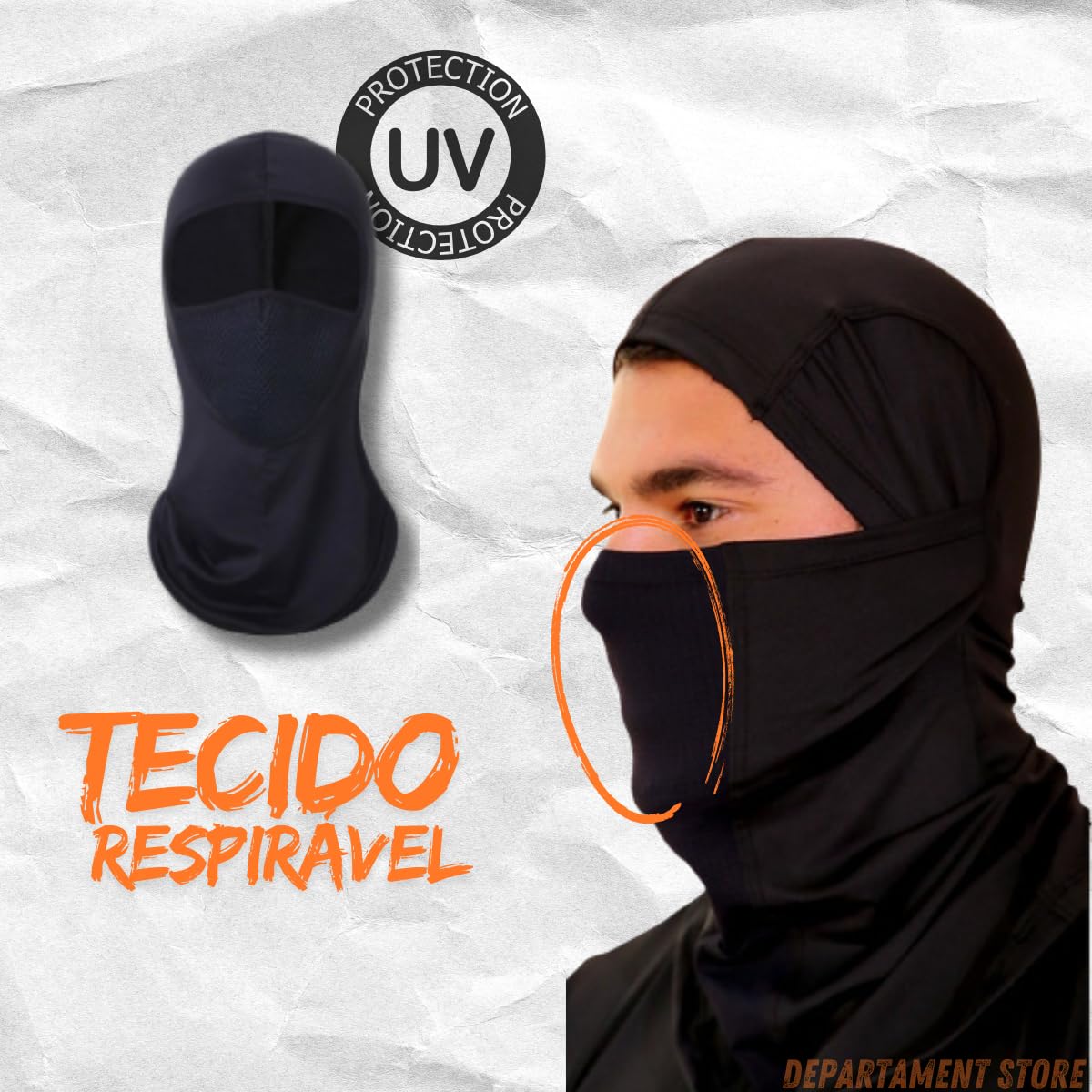 Balaclava touca ninja respirável | 3 CORES proteção UV para pescar pescaria |DEPARTAMENT STORE