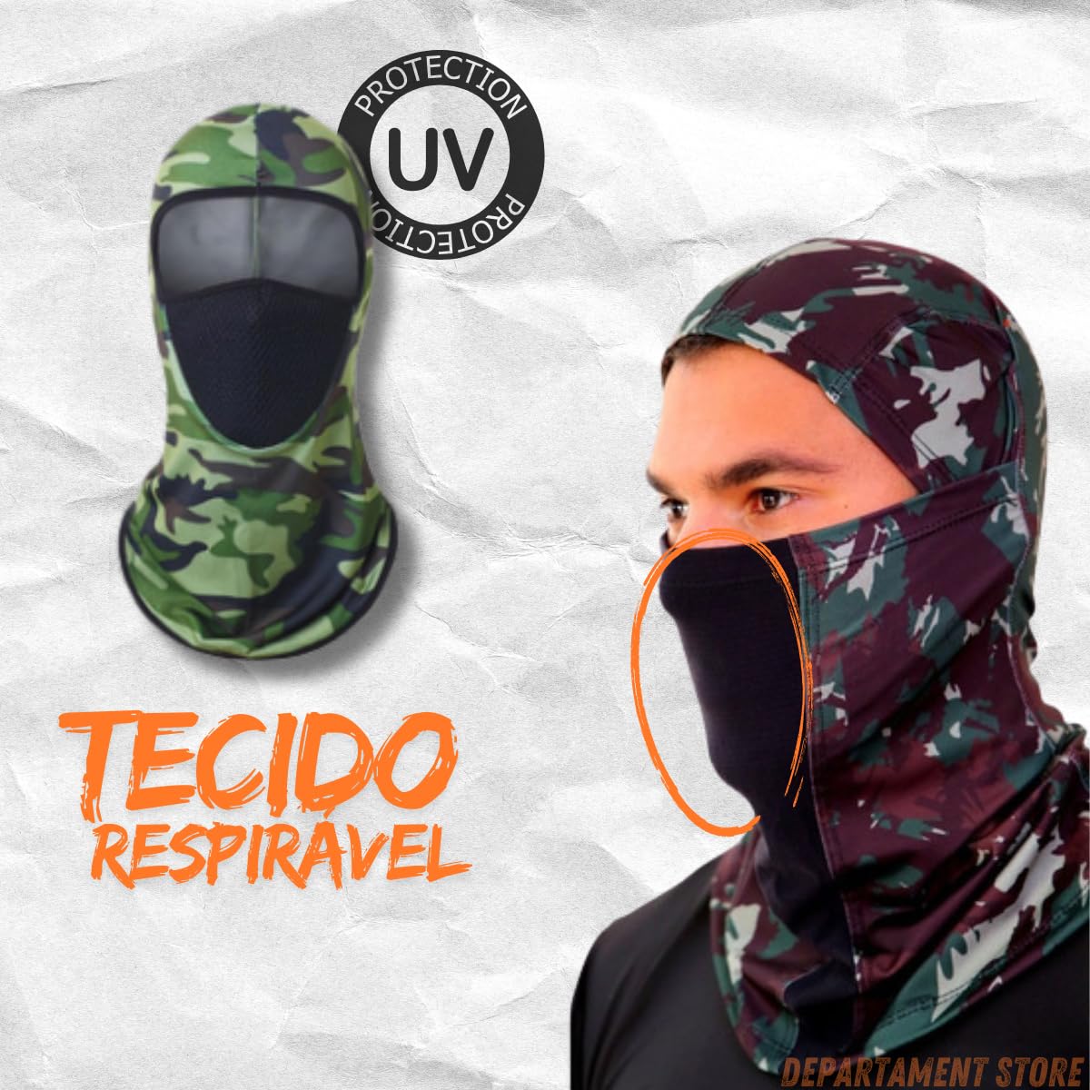 Balaclava touca ninja respirável | 3 CORES proteção UV para pescar pescaria |DEPARTAMENT STORE