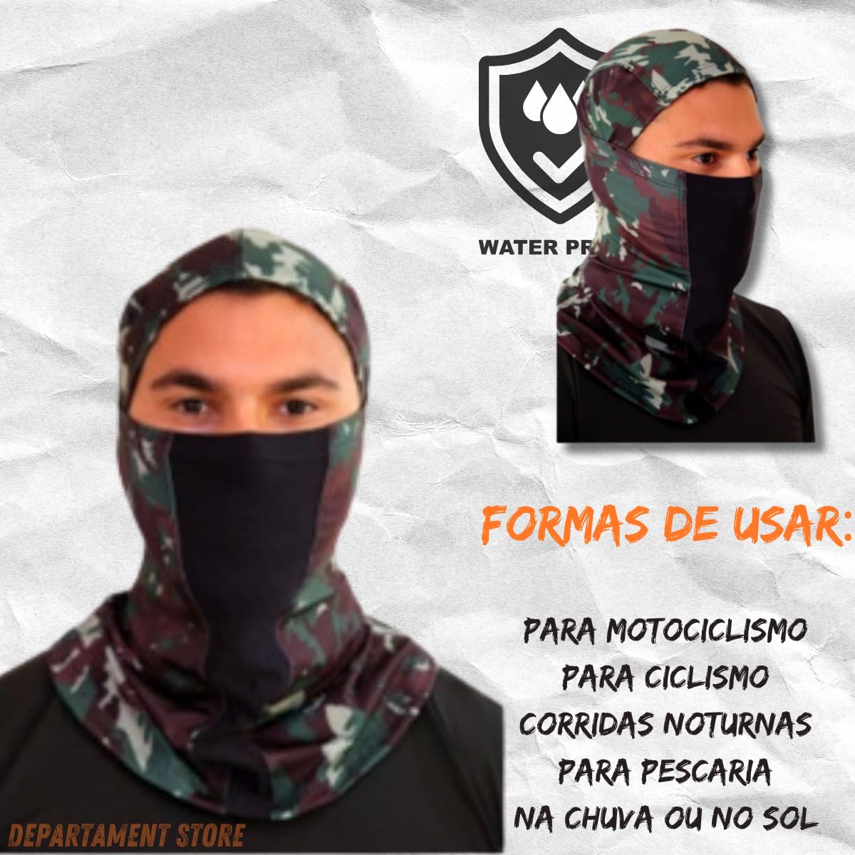 Balaclava touca ninja respirável | 3 CORES proteção UV para pescar pescaria |DEPARTAMENT STORE